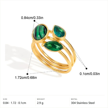 Birthstone Multi-Cut Ring — Oval Teardrop Marquise · Gold