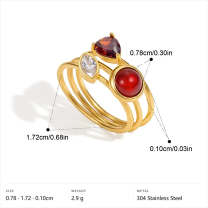 Birthstone Multi-Cut Ring — Trillion Marquise Round · Gold