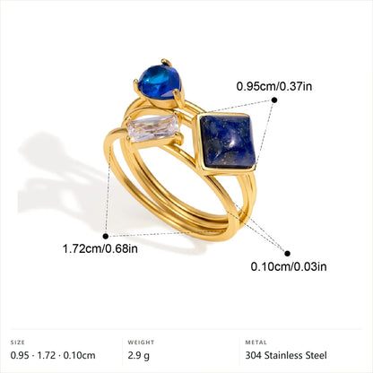 Birthstone Multi-Cut Ring — Round Baguette Square · Gold