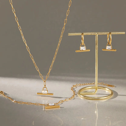 Geometric Bar Link Jewelry Set
