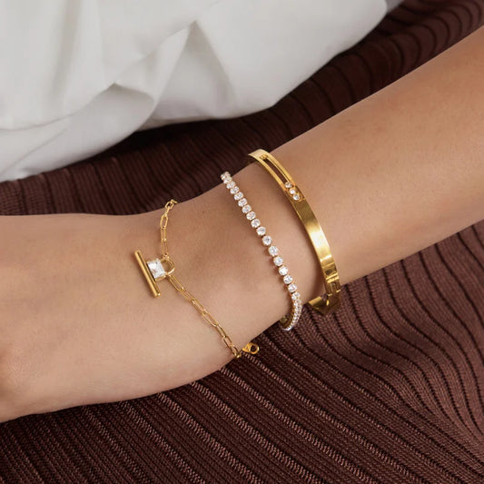 Geometric Bar Link Jewelry Set — view 2