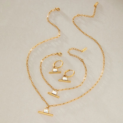 Geometric Bar Link Jewelry Set — view 4