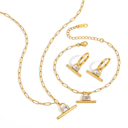 Geometric Bar Link Jewelry Set — view 5