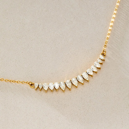 Pear Drop Curved Bar Necklace — view 4