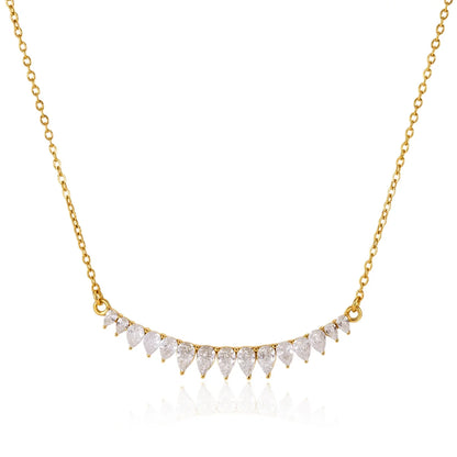 Pear Drop Curved Bar Necklace — view 5