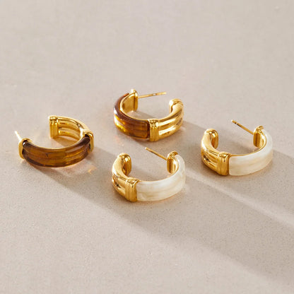 Chunky Resin Hoop Earrings — view 4