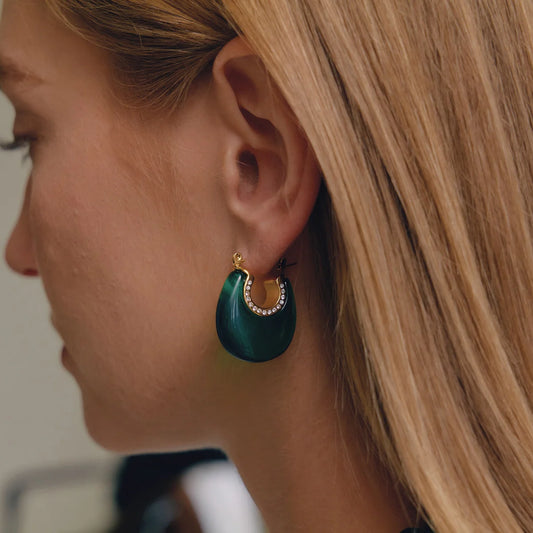 Resin Enamel Chunky Hoop Earrings — view 2