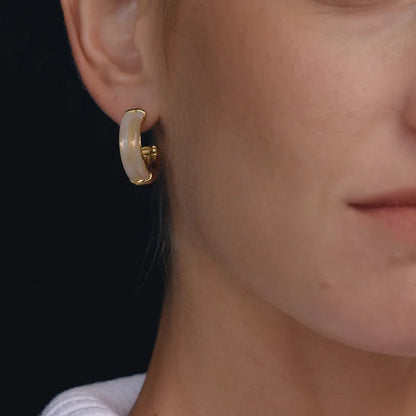 Chunky Resin Hoop Earrings — view 3
