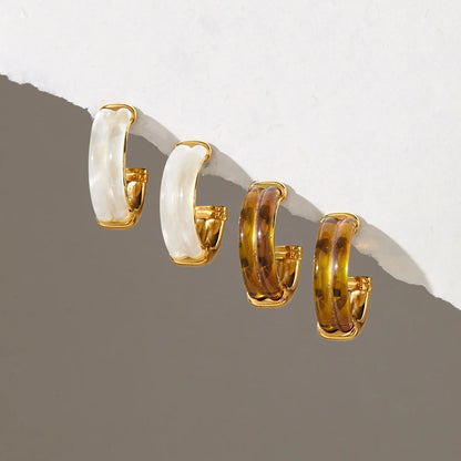 Chunky Resin Hoop Earrings