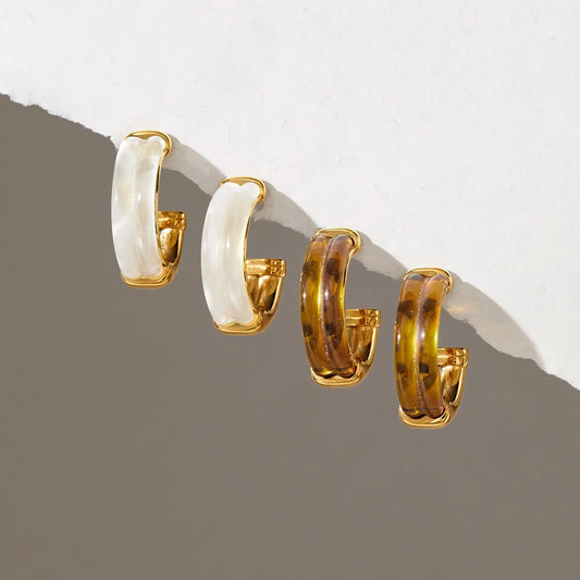 Chunky Resin Hoop Earrings