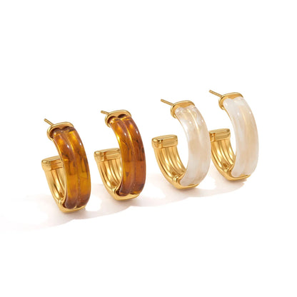 Chunky Resin Hoop Earrings — view 5