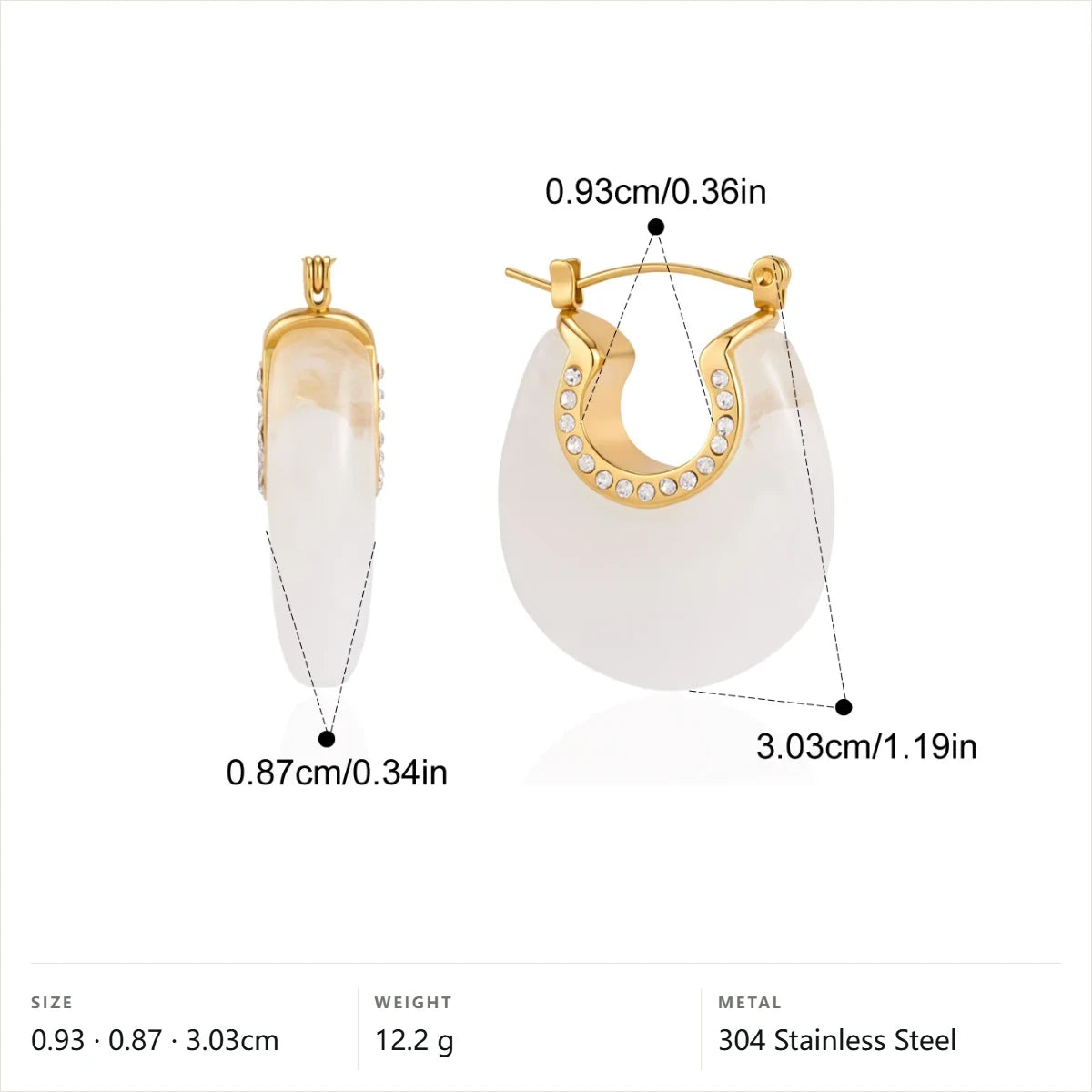 Resin Enamel Chunky Hoop Earrings — Resin Chunky Hoop · Gold