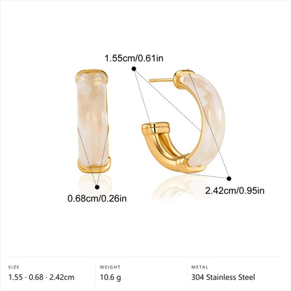 Chunky Resin Hoop Earrings — Chunky Resin Hoop · Gold