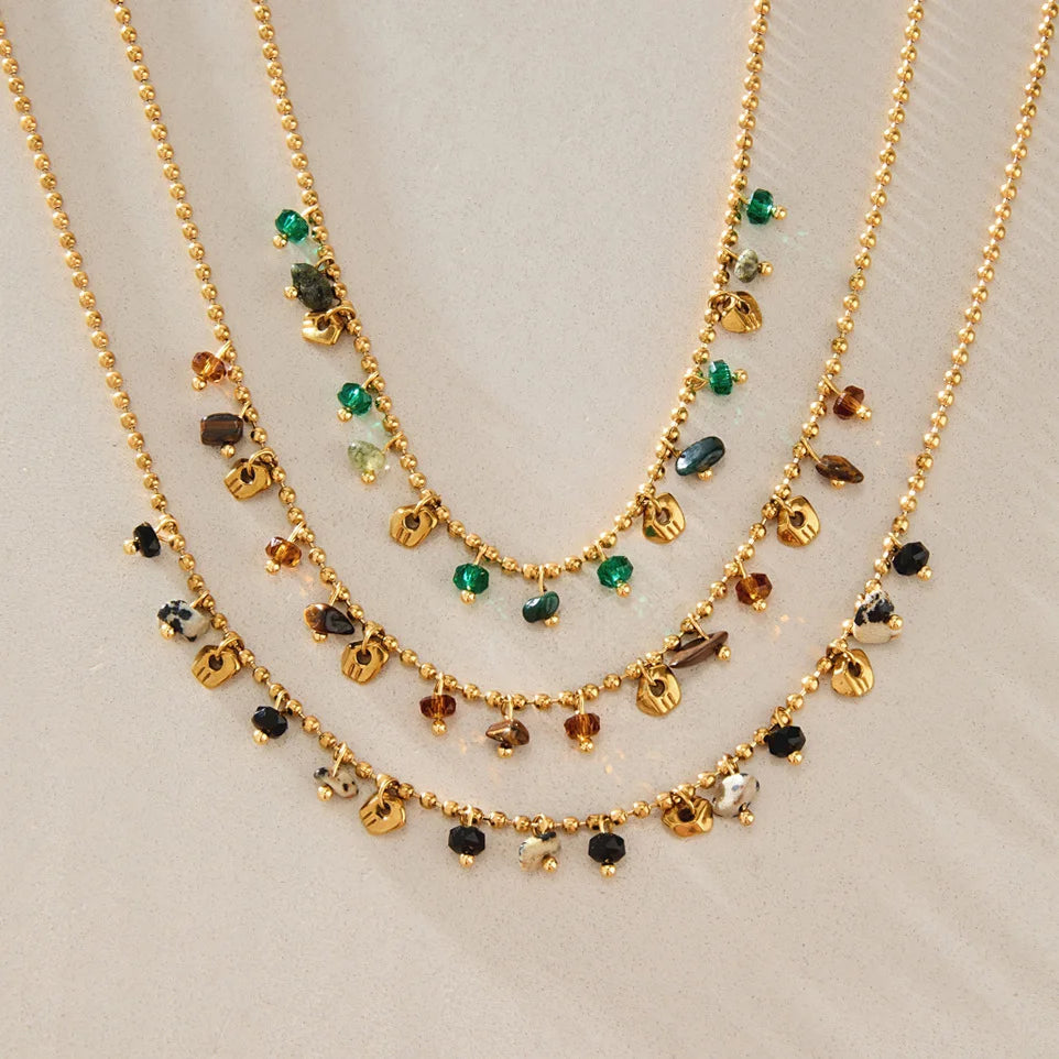 Boho Beaded Charm Necklace