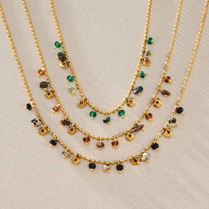 Boho Beaded Charm Necklace