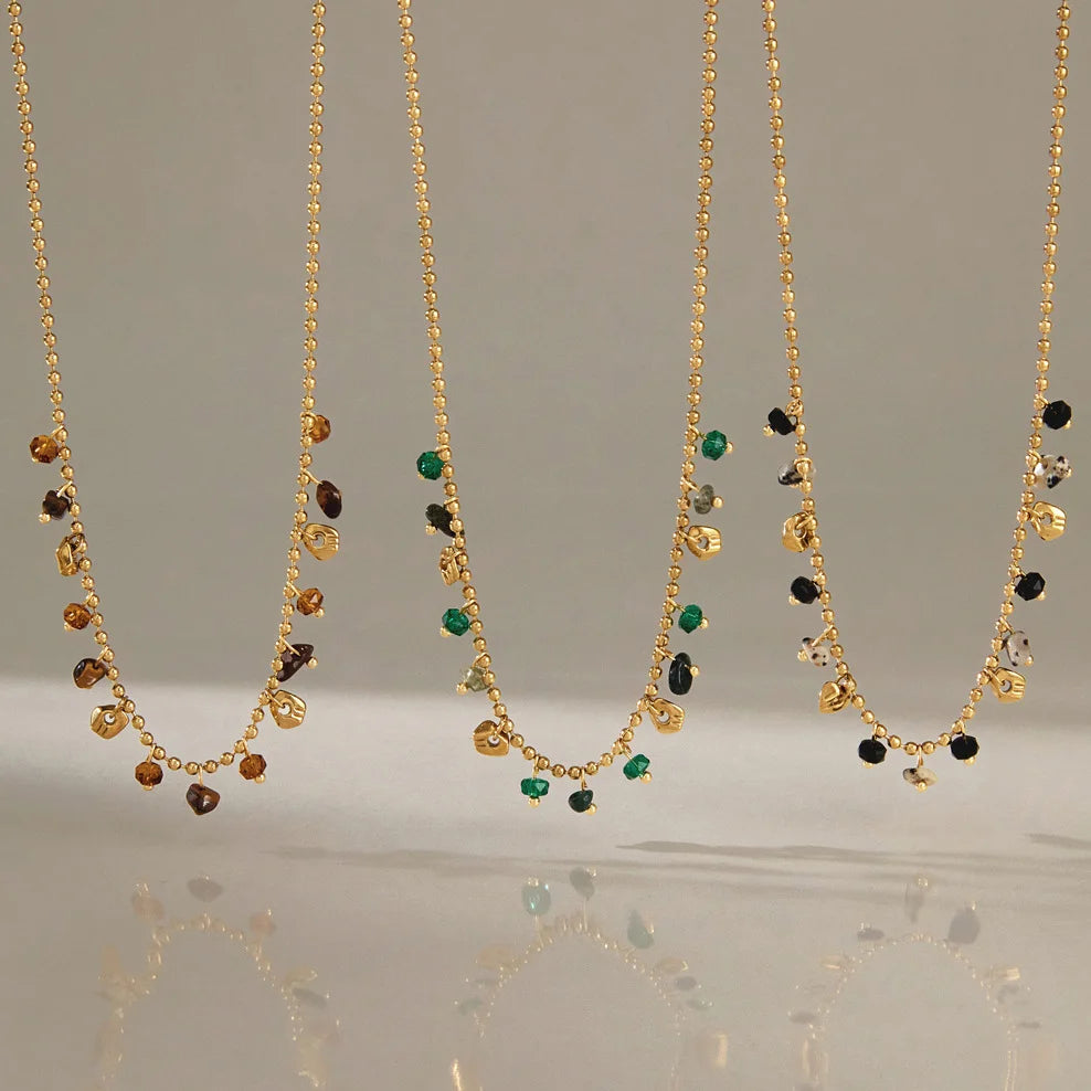 Boho Beaded Charm Necklace — view 4
