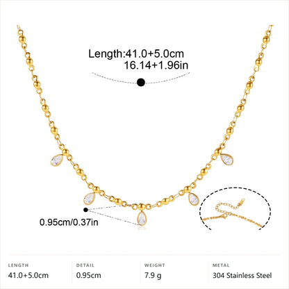 Teardrop Heart Necklace — Teardrop · Gold