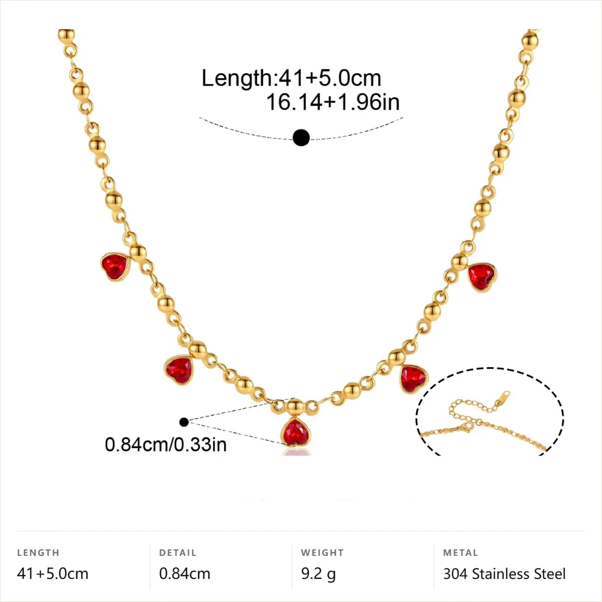 Teardrop Heart Necklace — Heart · Gold