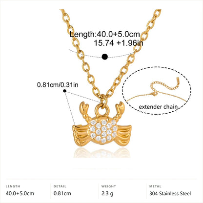 Ocean Jewelry Set — Crab Necklace · Gold