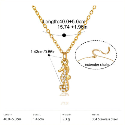 Ocean Jewelry Set — Seahorse Necklace · Gold