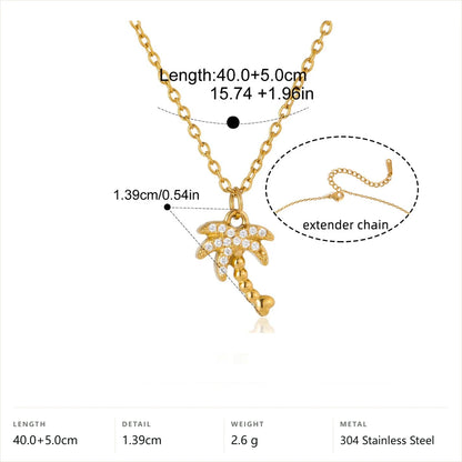 Ocean Jewelry Set — Palm Tree Necklace · Gold