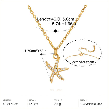 Ocean Jewelry Set — Starfish Necklace · Gold