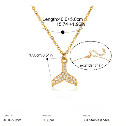 Ocean Jewelry Set — Mermaid Tail Necklace · Gold