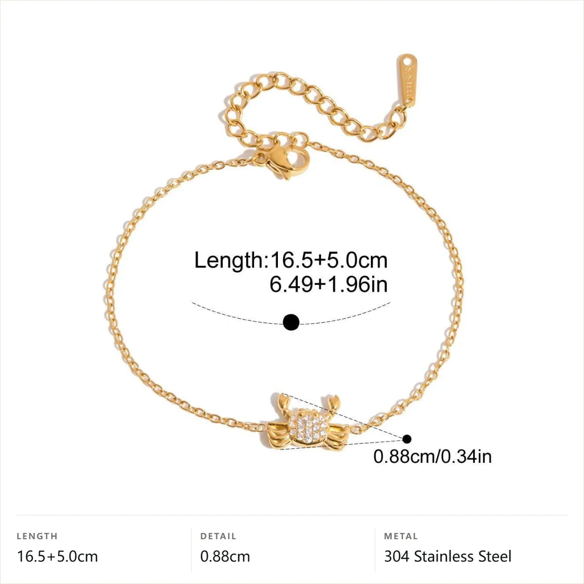 Ocean Jewelry Set — Crab Bracelet · Gold