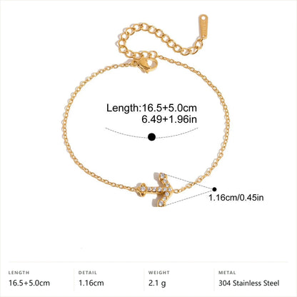 Ocean Jewelry Set — Pave Initial Y Bracelet · Gold