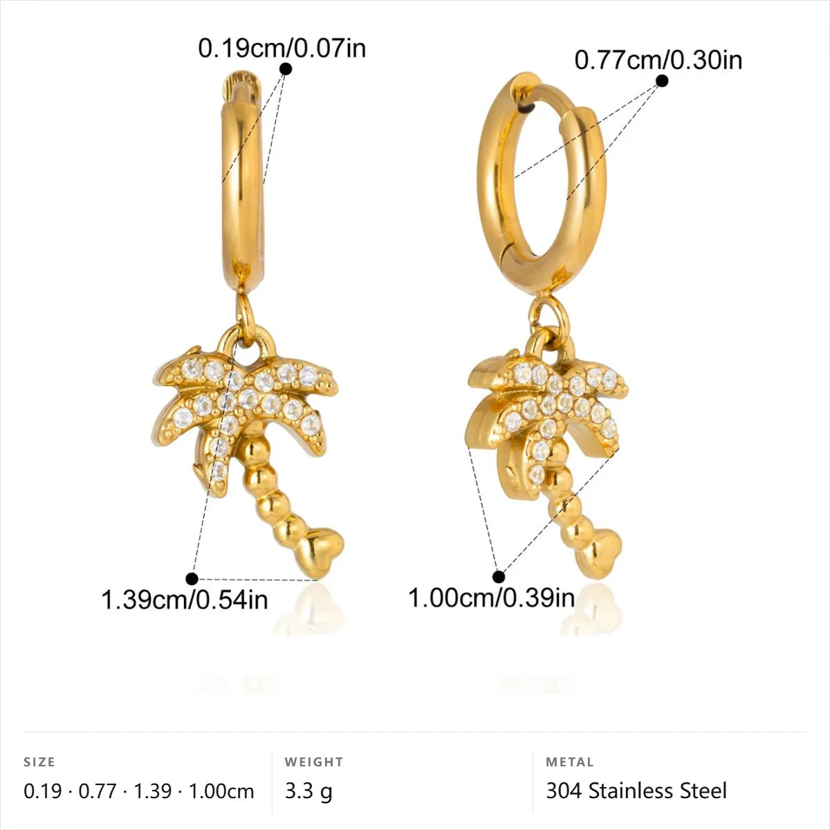 Ocean Jewelry Set — Palm Tree Charm · Gold