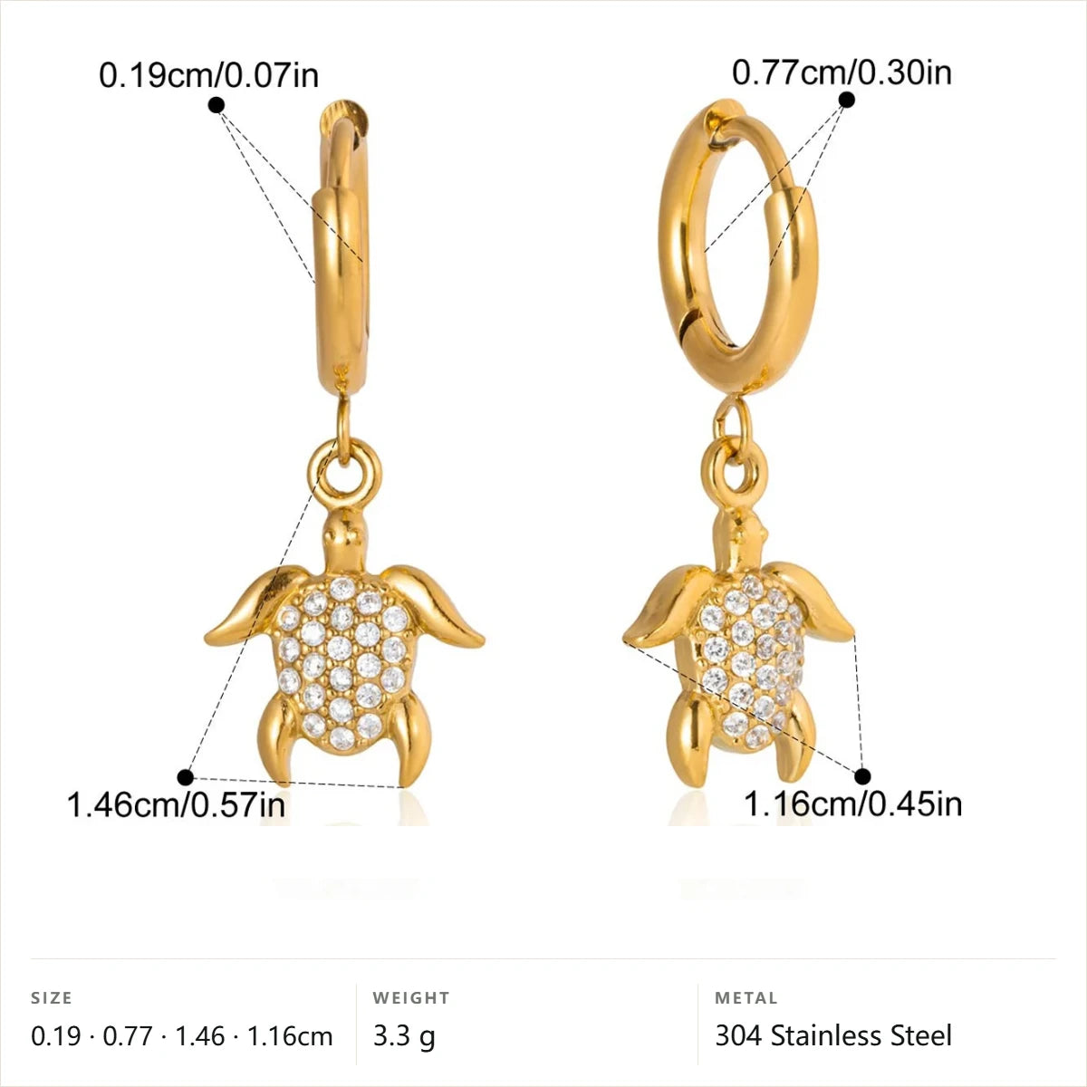 Ocean Jewelry Set — Sea Turtle Charm · Gold