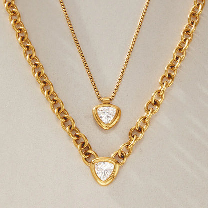 Geometric Triangle Pendant Necklace