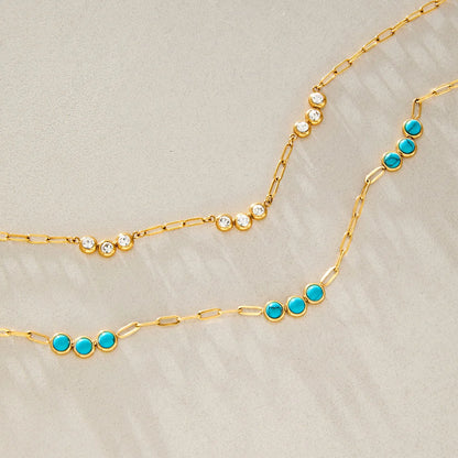 Coastal Blue Geometric Pendant Necklace — view 4