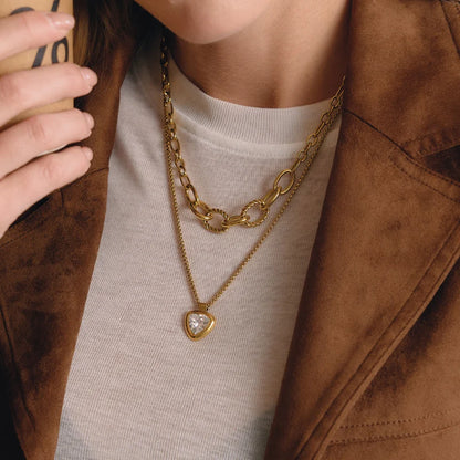 Geometric Triangle Pendant Necklace — view 2