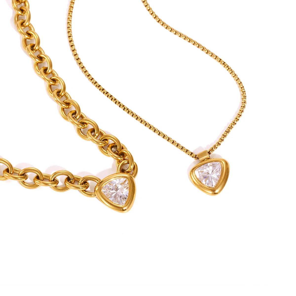 Geometric Triangle Pendant Necklace — view 5