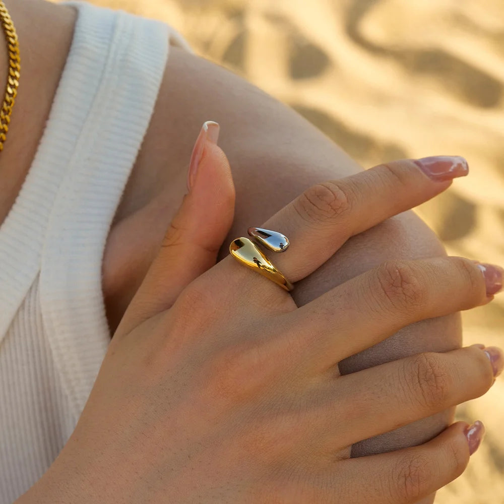 Two-Tone Pearl Open Ring — view 3