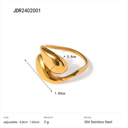 Two-Tone Pearl Open Ring — Gold Dome Overlap · Gold