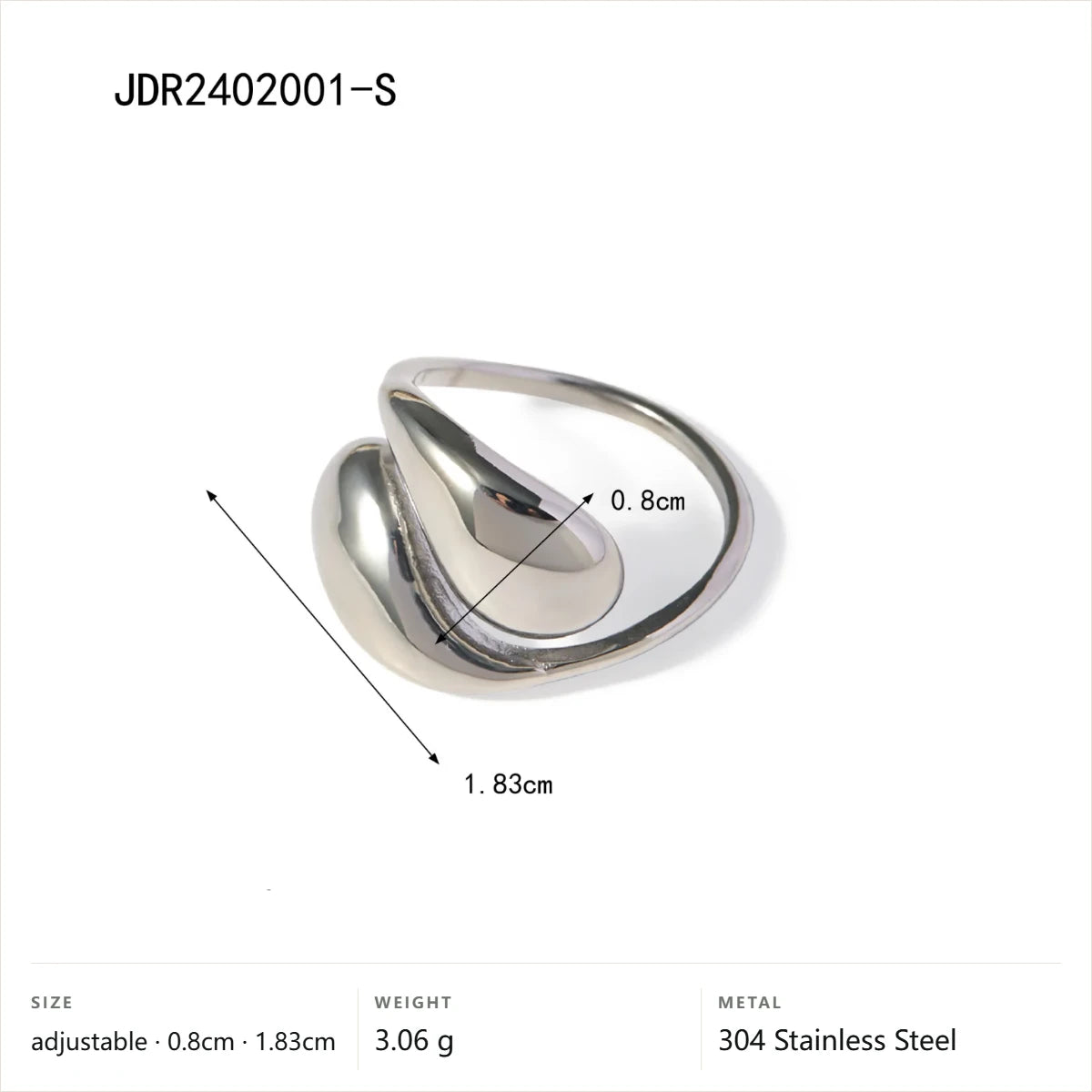 Two-Tone Pearl Open Ring — Silver Dome Overlap · Silver